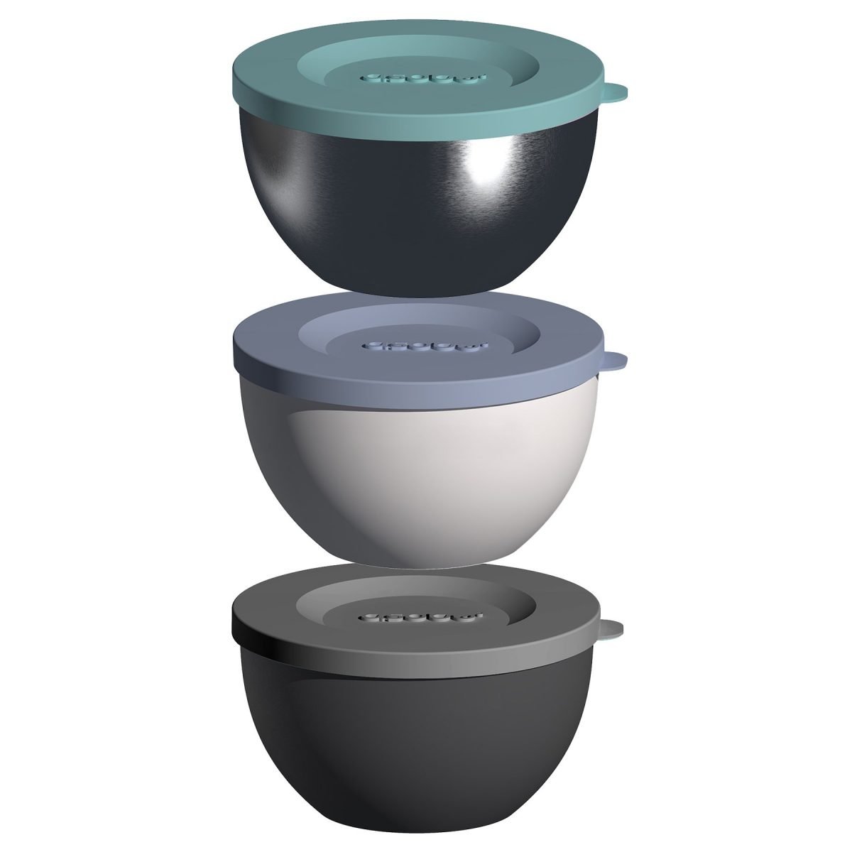 Asobu Thermo Bowl 3 Piece Set 270ml - Black/Silver/White