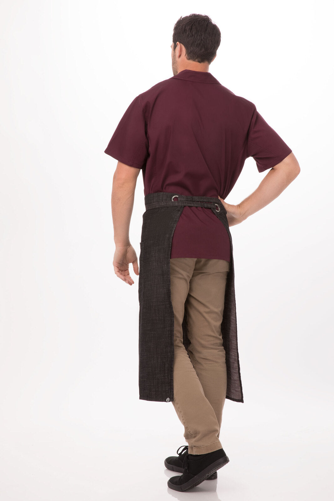 Chef Works Corvallis Bistro Apron - Black Burgundy