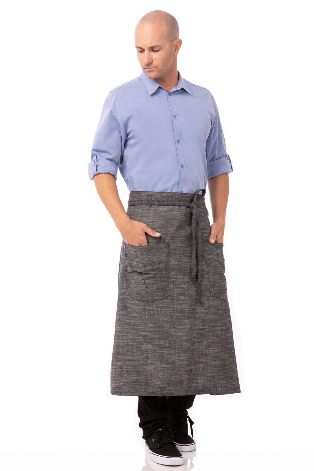 Chef Works Corvallis Bistro Apron - Black Steel Grey