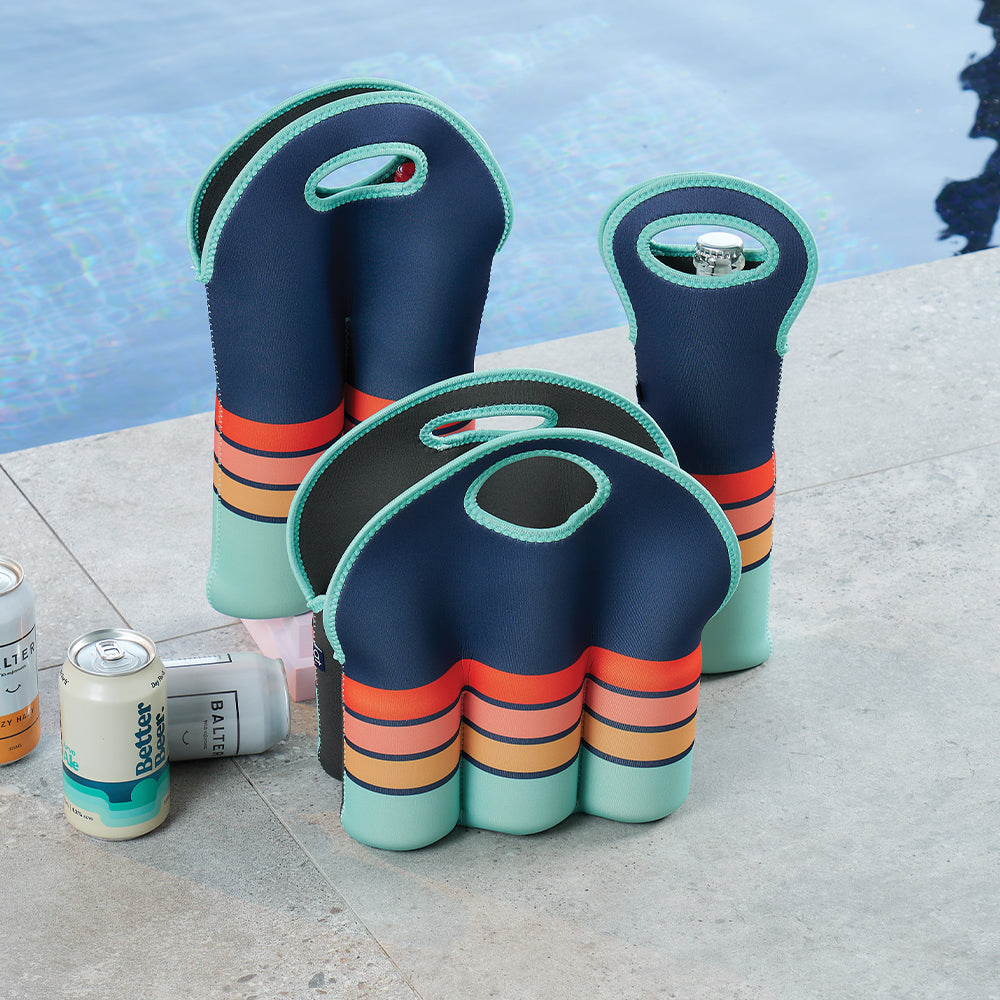 Annabel Trends Neoprene Single Bottle Bag Navy Sunrise