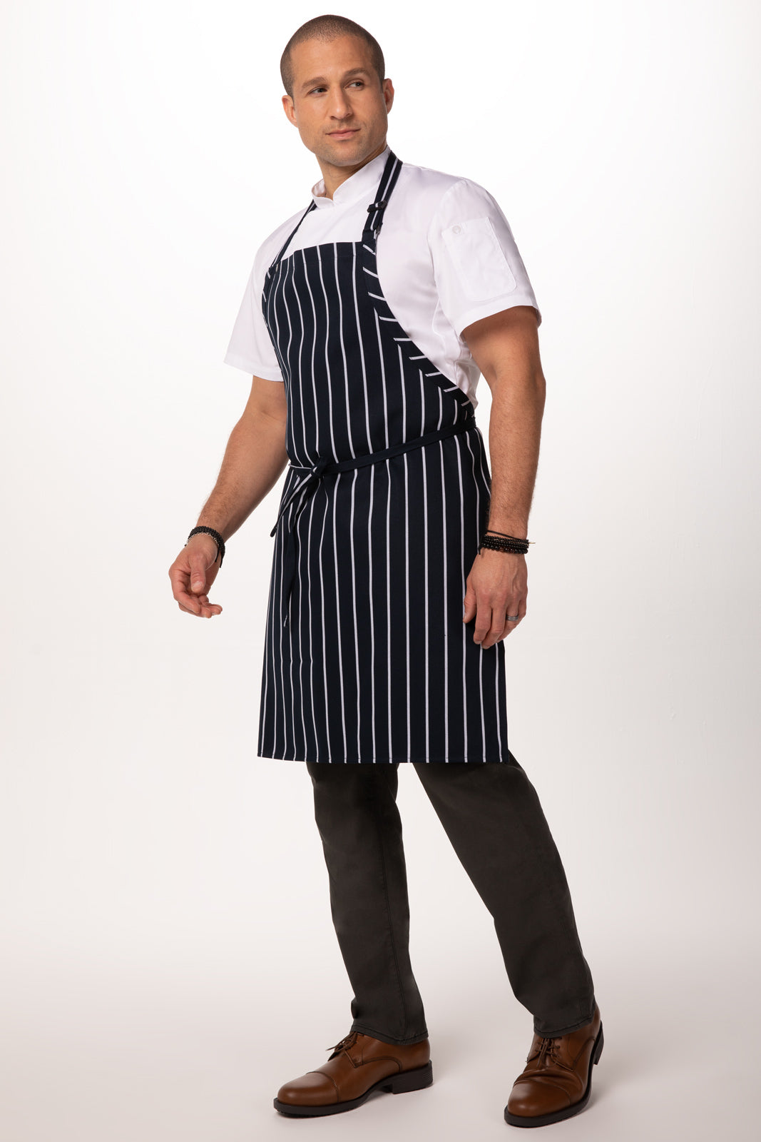 Chef Works Bib Apron - Blue/ White