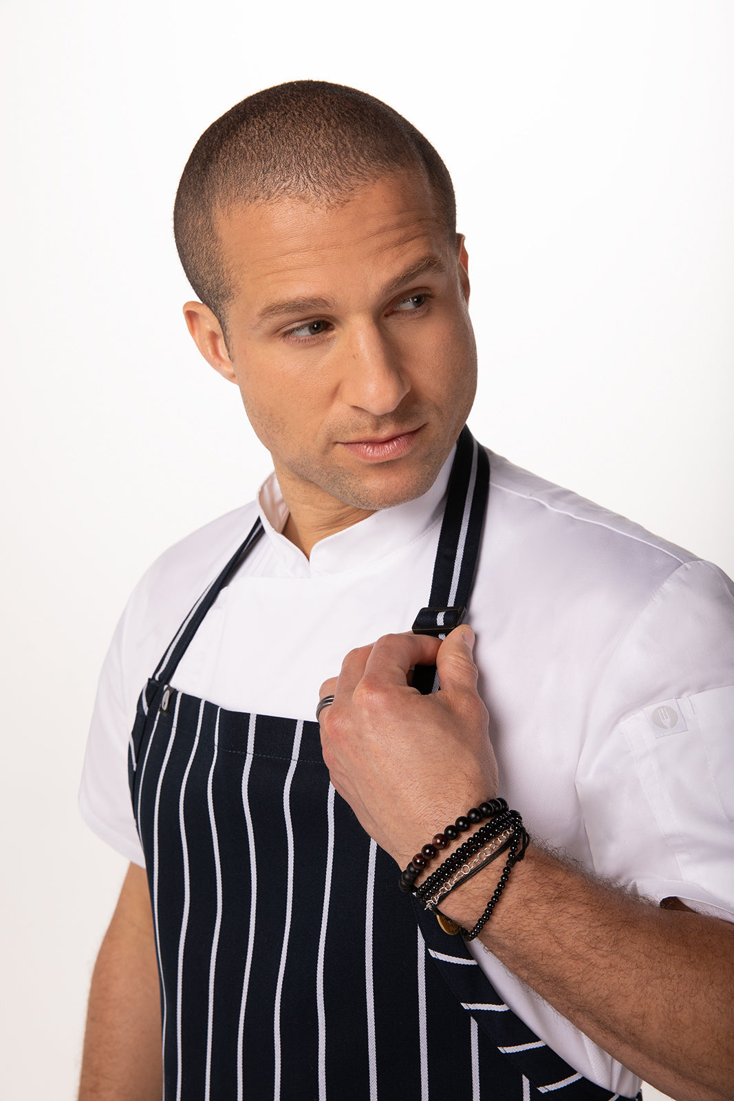 Chef Works Bib Apron - Blue/ White