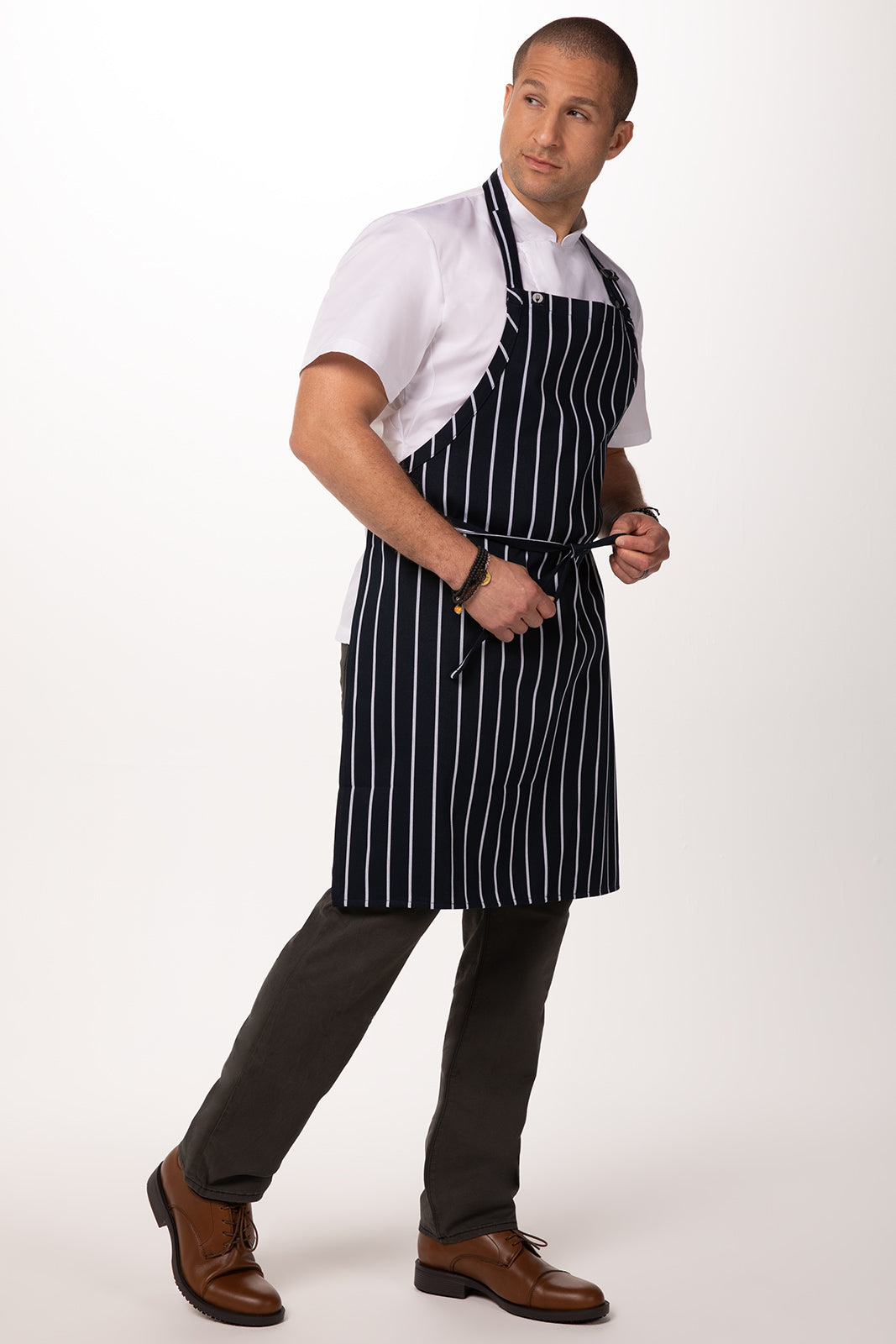 Chef Works Bib Apron - Blue/ White