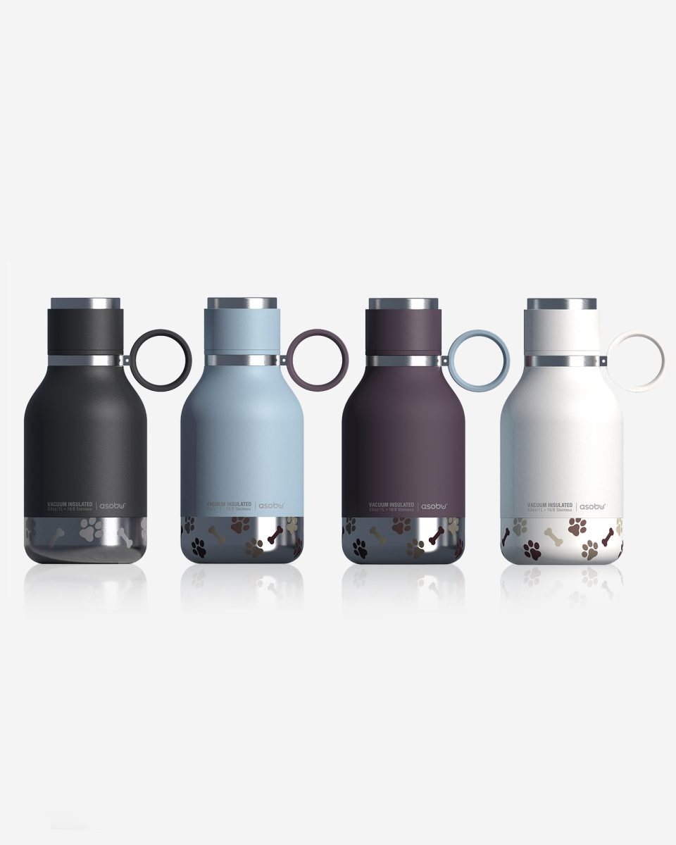 Asobu Stainless Steel Dog Bowl Bottle 975ml - Smoke