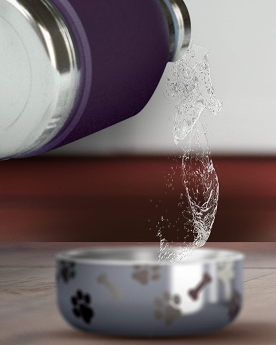 Asobu Stainless Steel Dog Bowl Bottle 975ml - Smoke