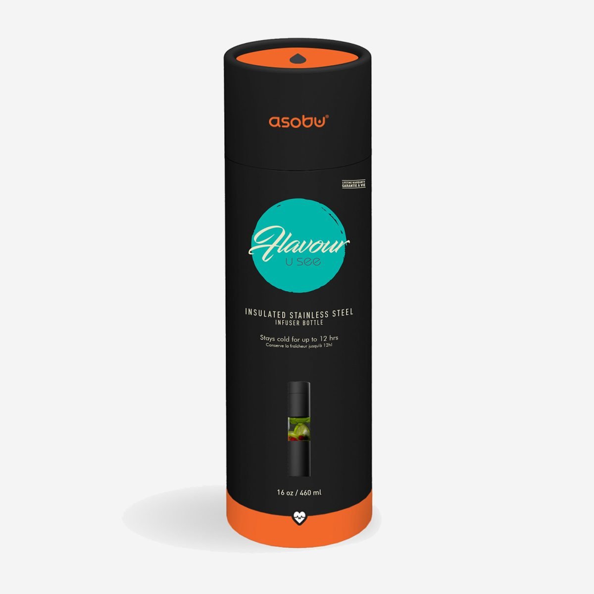 Asobu Flavour U See Infuser Bottle 460ml - Peach