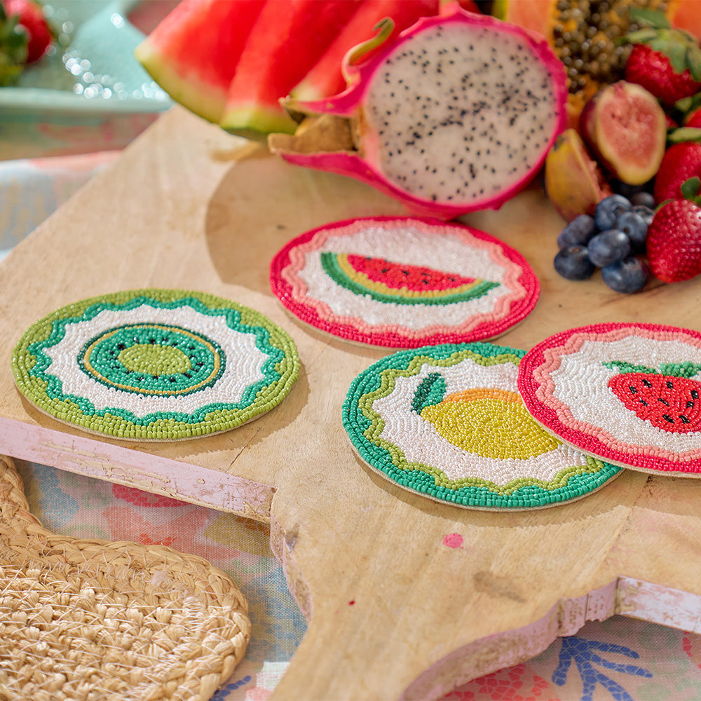 Annabel Trends Beaded Coasters Tropicana 4pc
