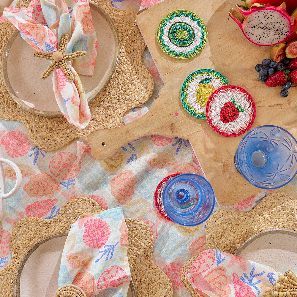 Annabel Trends Beaded Coasters Tropicana 4pc