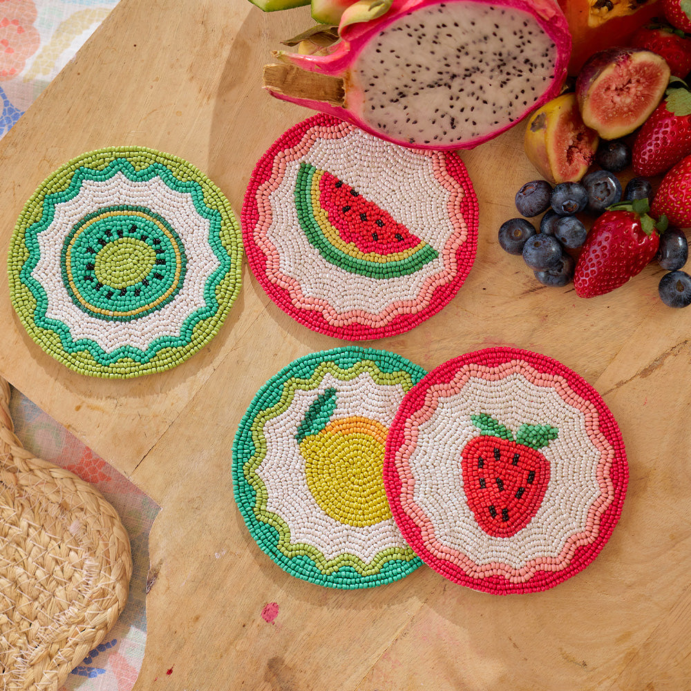 Annabel Trends Beaded Coasters Tropicana 4pc