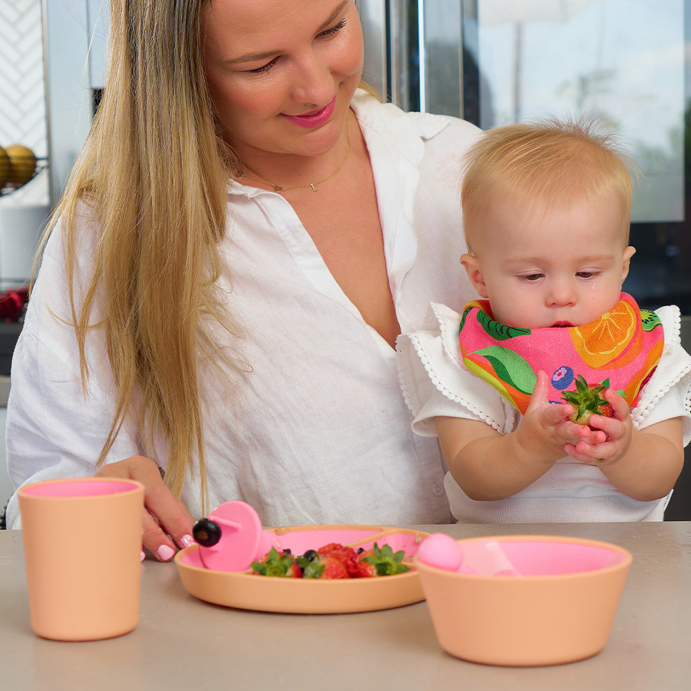 Annabel Trends Silicone Two Tone Dinner Set Pink