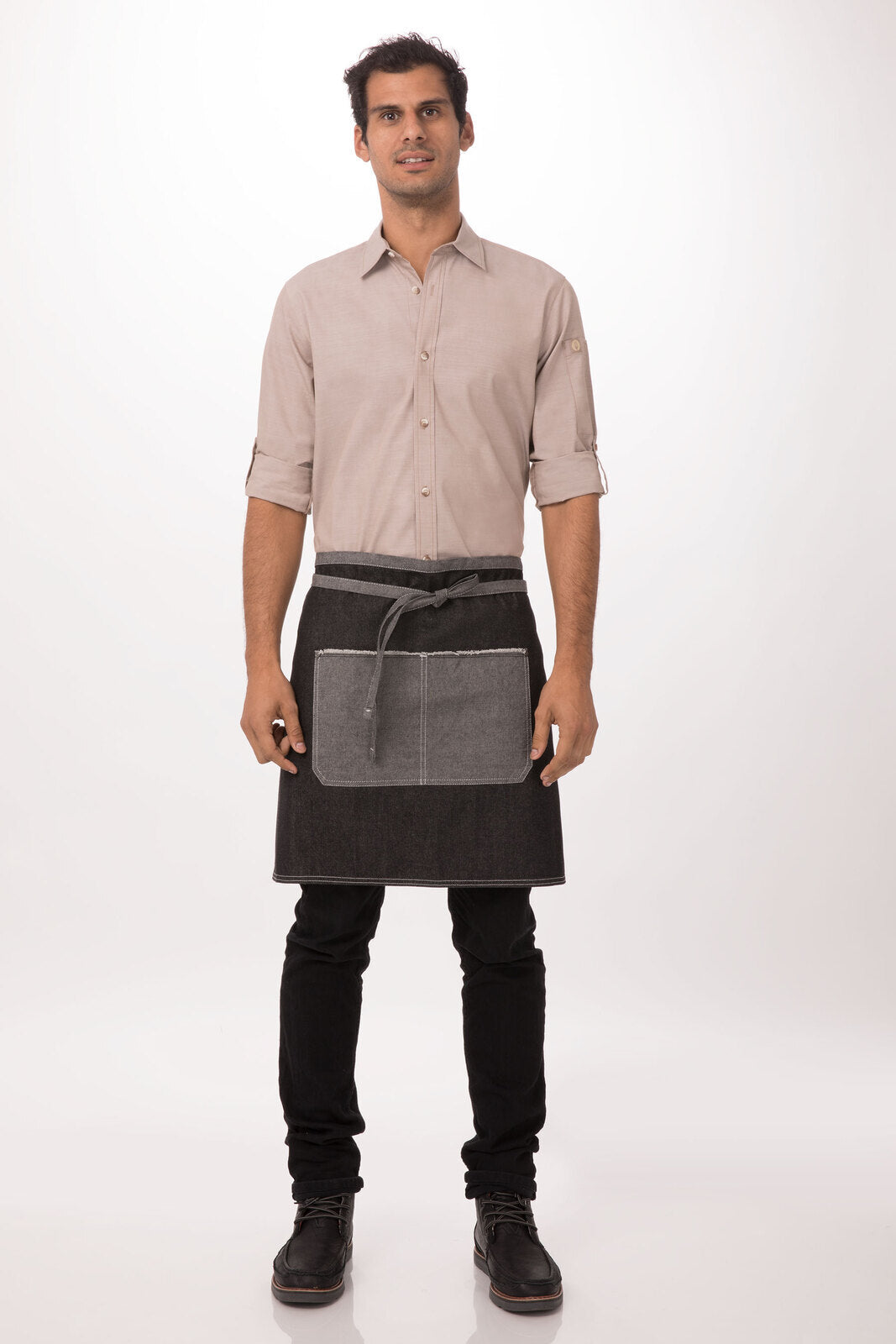 Chef Works Bronx Half Bistro Apron - Black