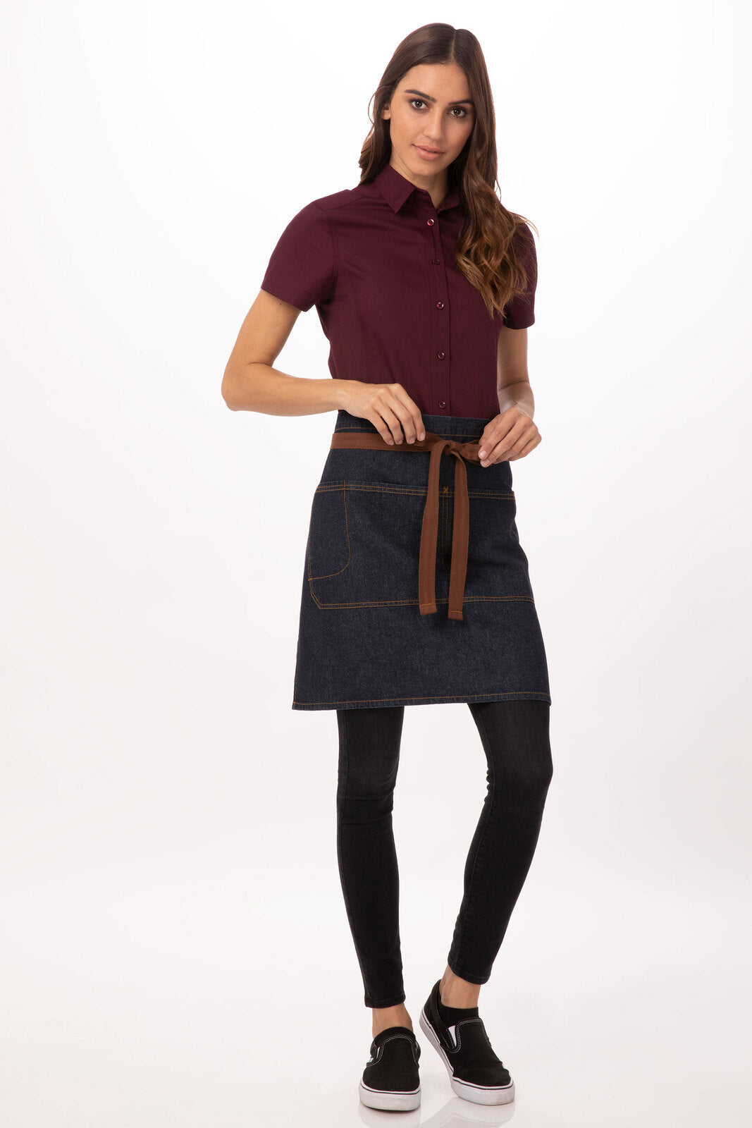 Chef Works Memphis Half Bistro Apron - Indigo Blue