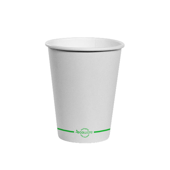 ecoware 12oz Aqueous Coated White Single Wall Hot Cup (Carton of 1000)