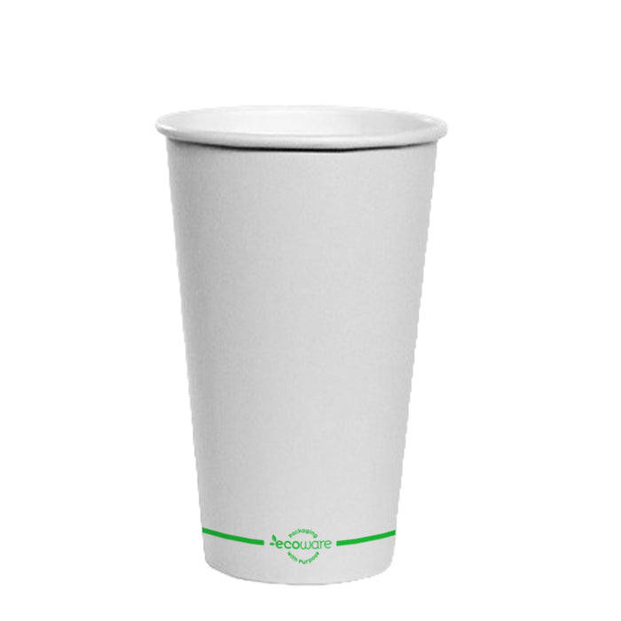 ecoware 16oz Aqueous Coated White Single Wall Hot Cup FSC (Carton of 1000)