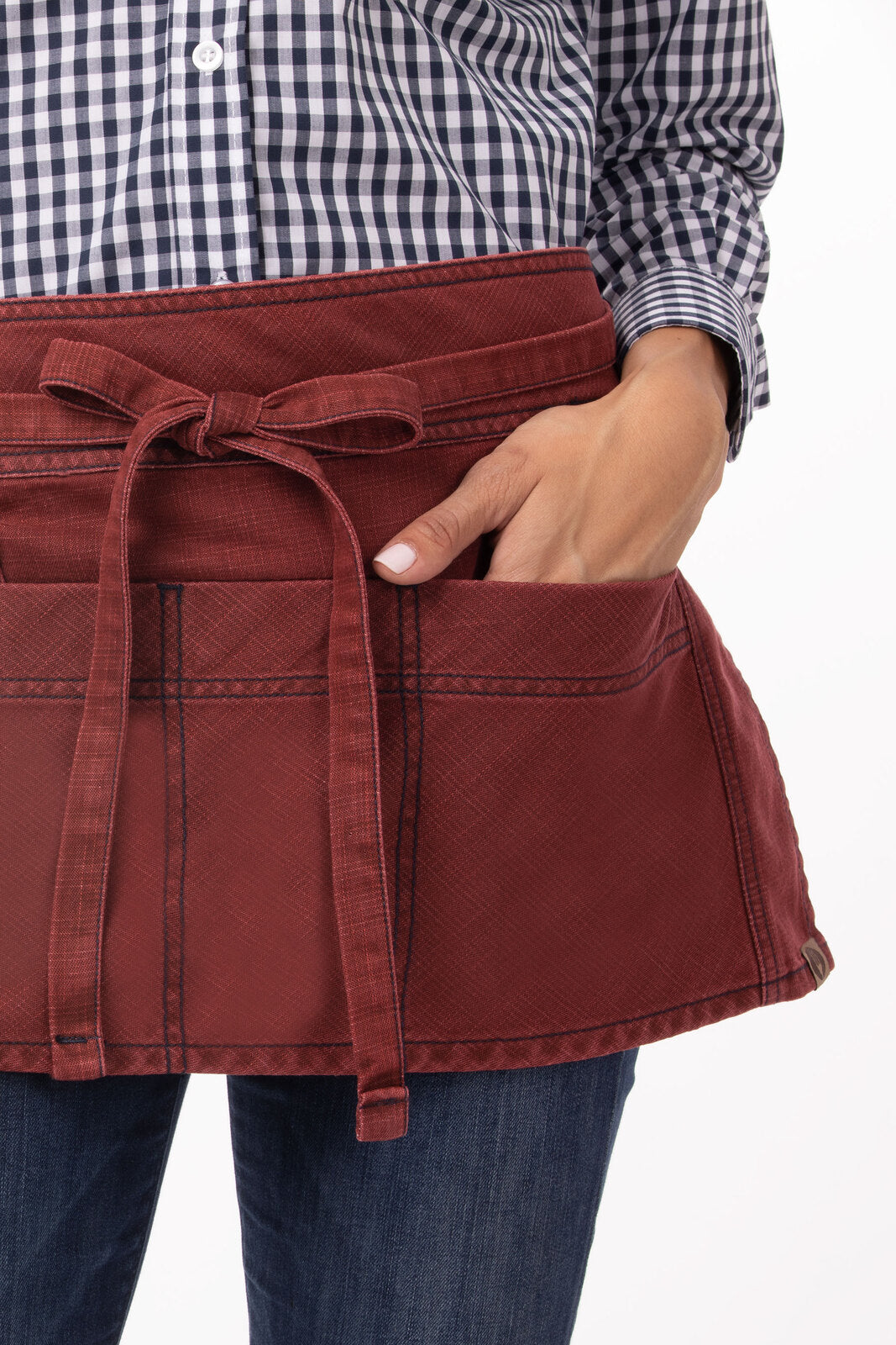 Chef Works Uptown Waist Apron - Red Navy