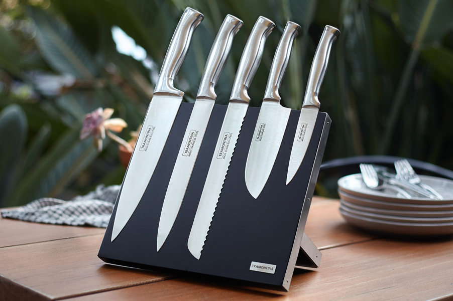 Tramontina Polaris 6-Piece Magnetic Knife Block Set