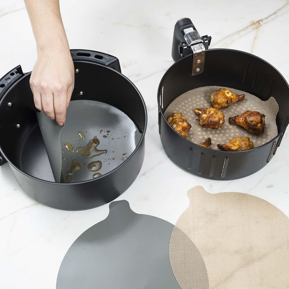 NoStik Silicone Fibreglass Air Fryer Liner Set of 2 Round