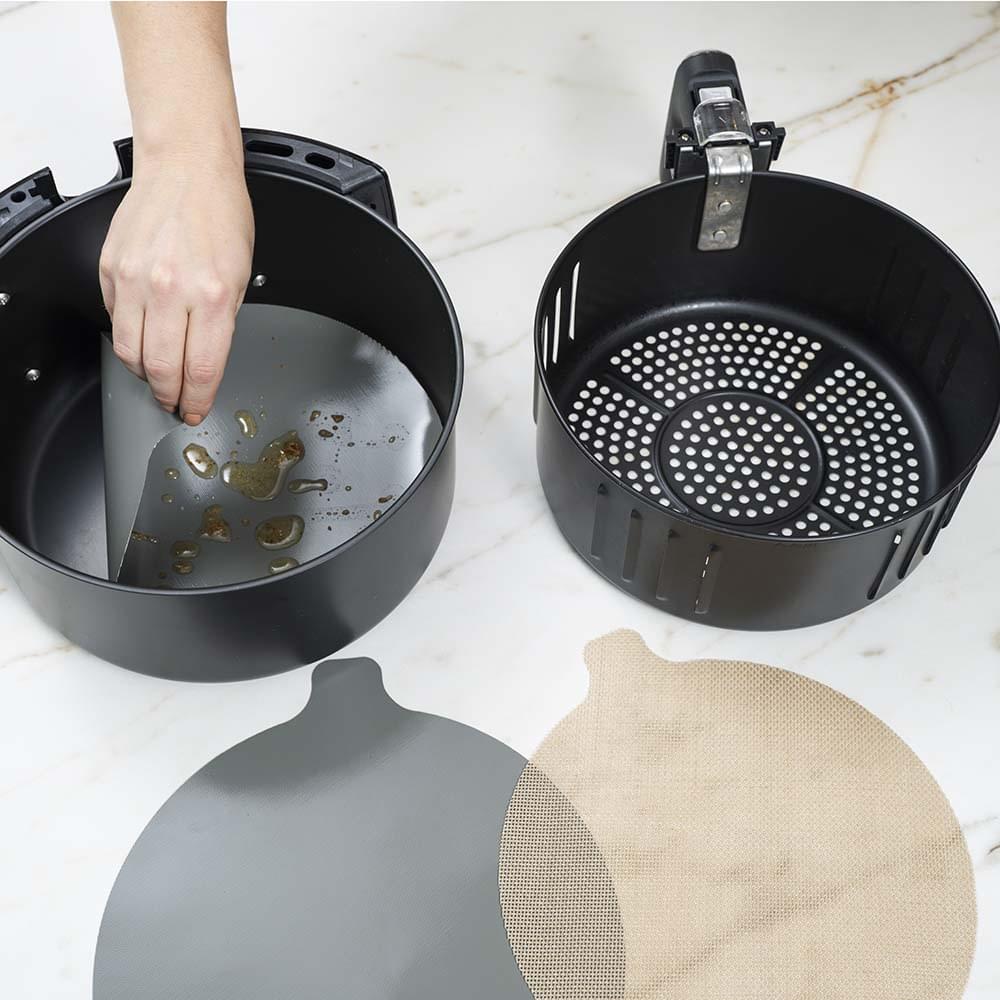 NoStik Silicone Fibreglass Air Fryer Liner Set of 2 Round