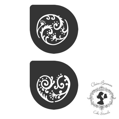 Claire Bowman Cake Lace Amelia Flower Stencil 2 Piece