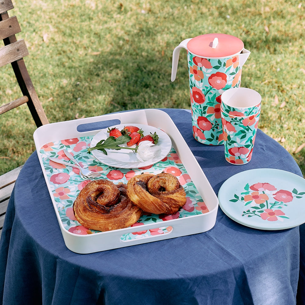 Annabel Trends Bamboo Plate Sherbet Poppies