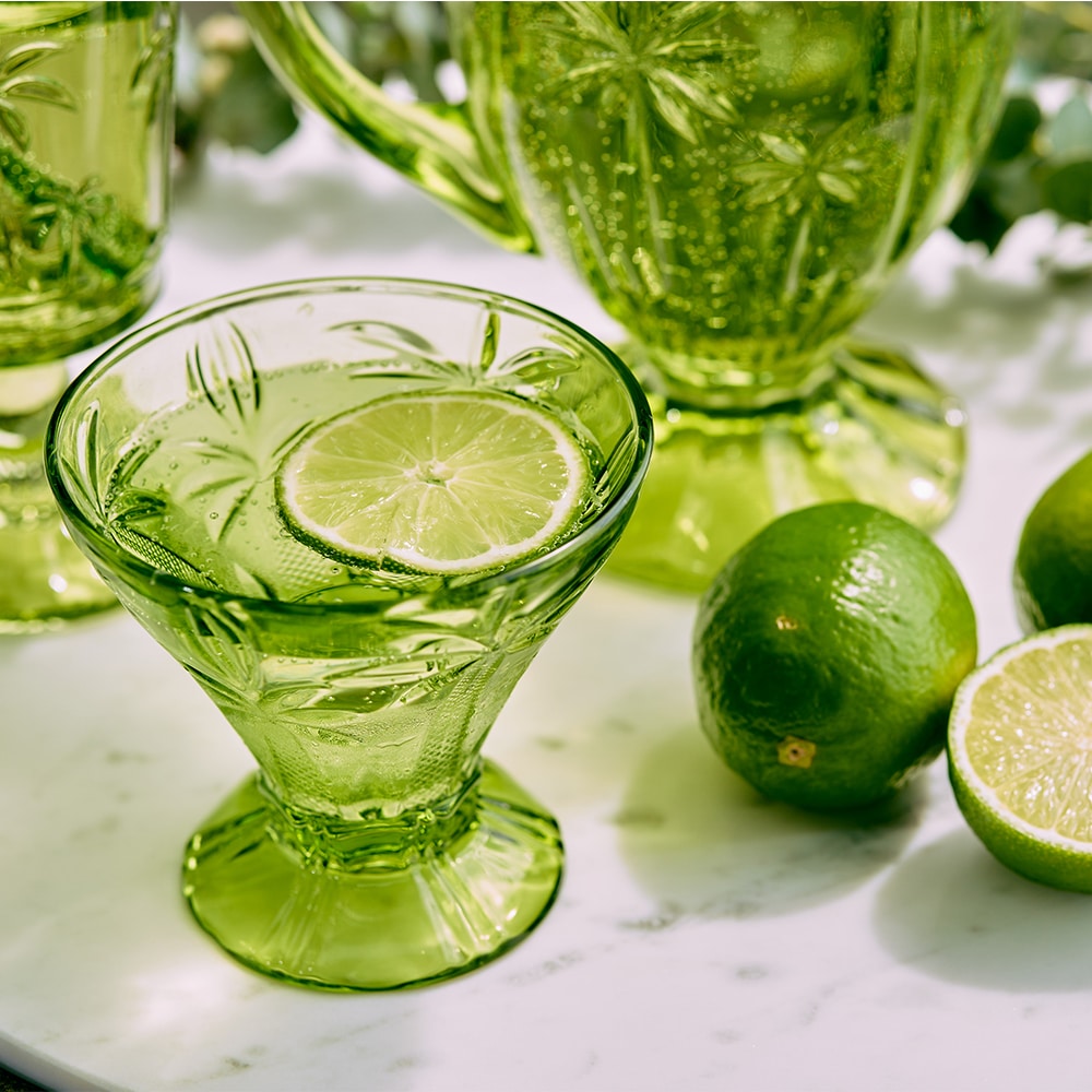 Annabel Trends Cocktail Glass Set Palm Tree Blue
