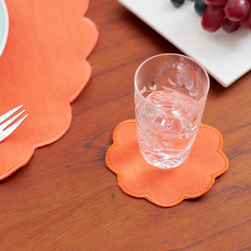 Annabel Trends Coaster Set Stonewashed Scallop Edge Sage