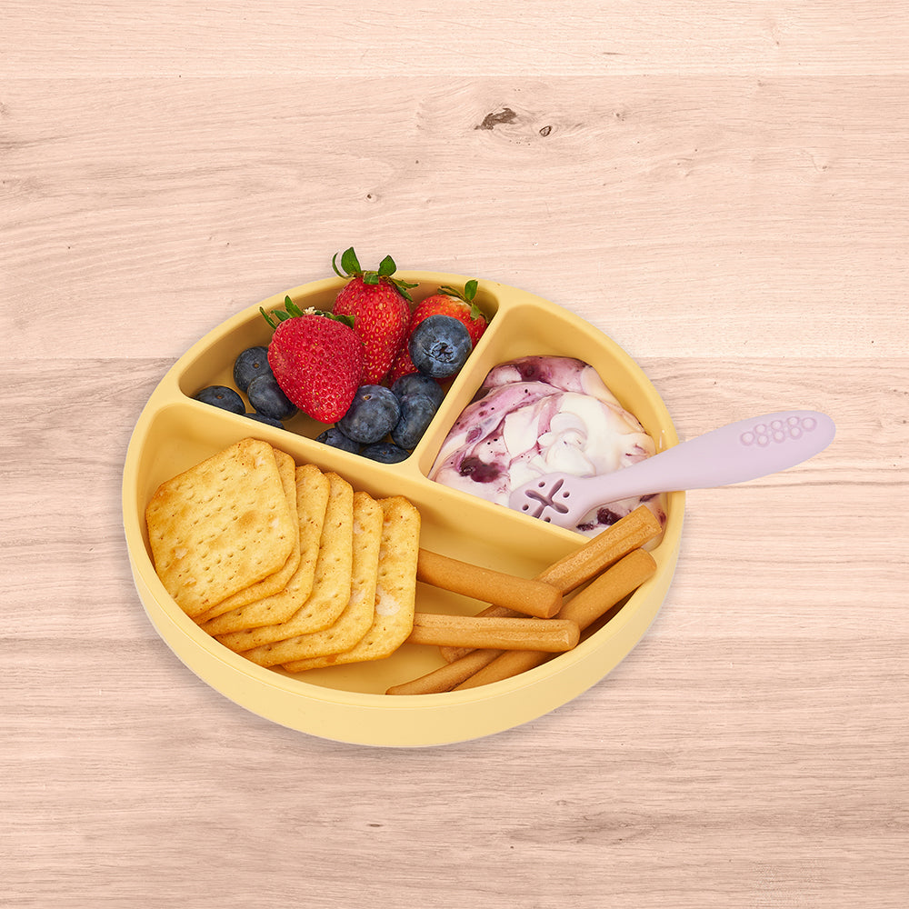 Annabel Trends Silicone Suction Divided Plate Iced Blue