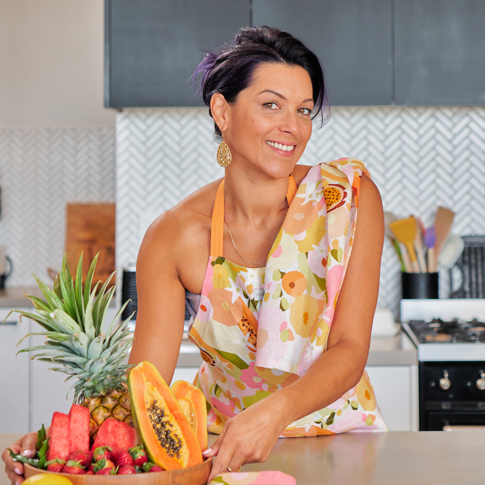 Annabel Trends Linen Oven Mitt Single Tutti Fruitti