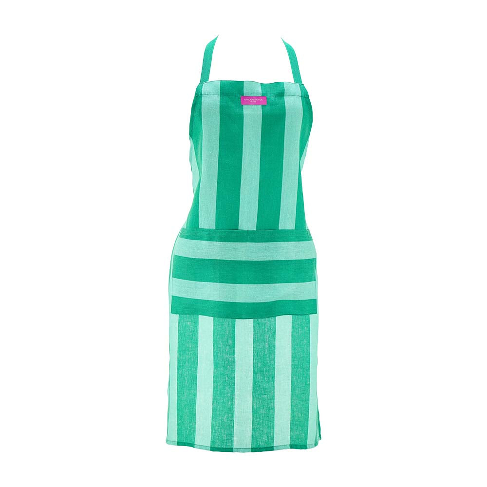 Annabel Trends Cotton Apron Green Stripe
