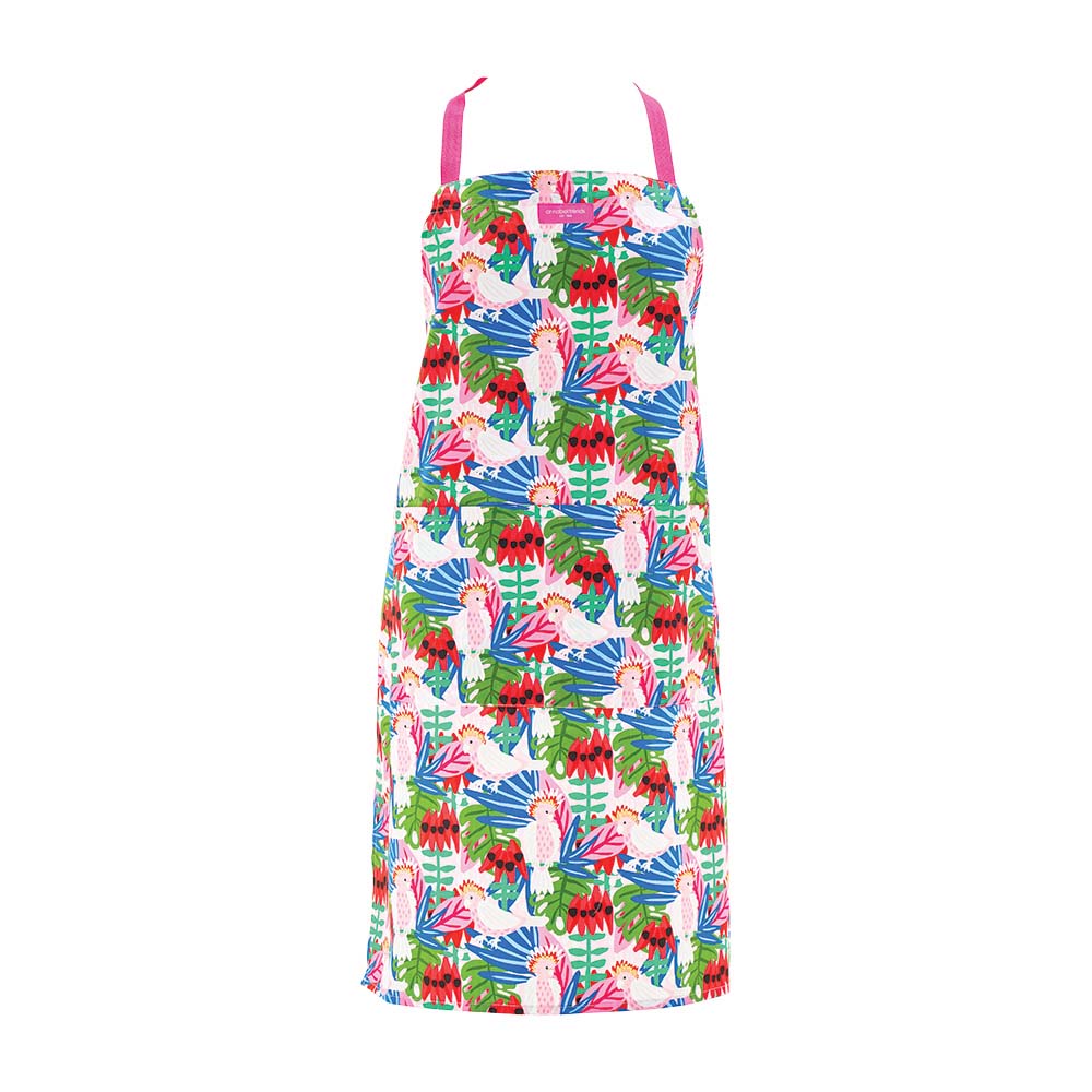 Annabel Trends Cotton Apron Pink Cockatoo
