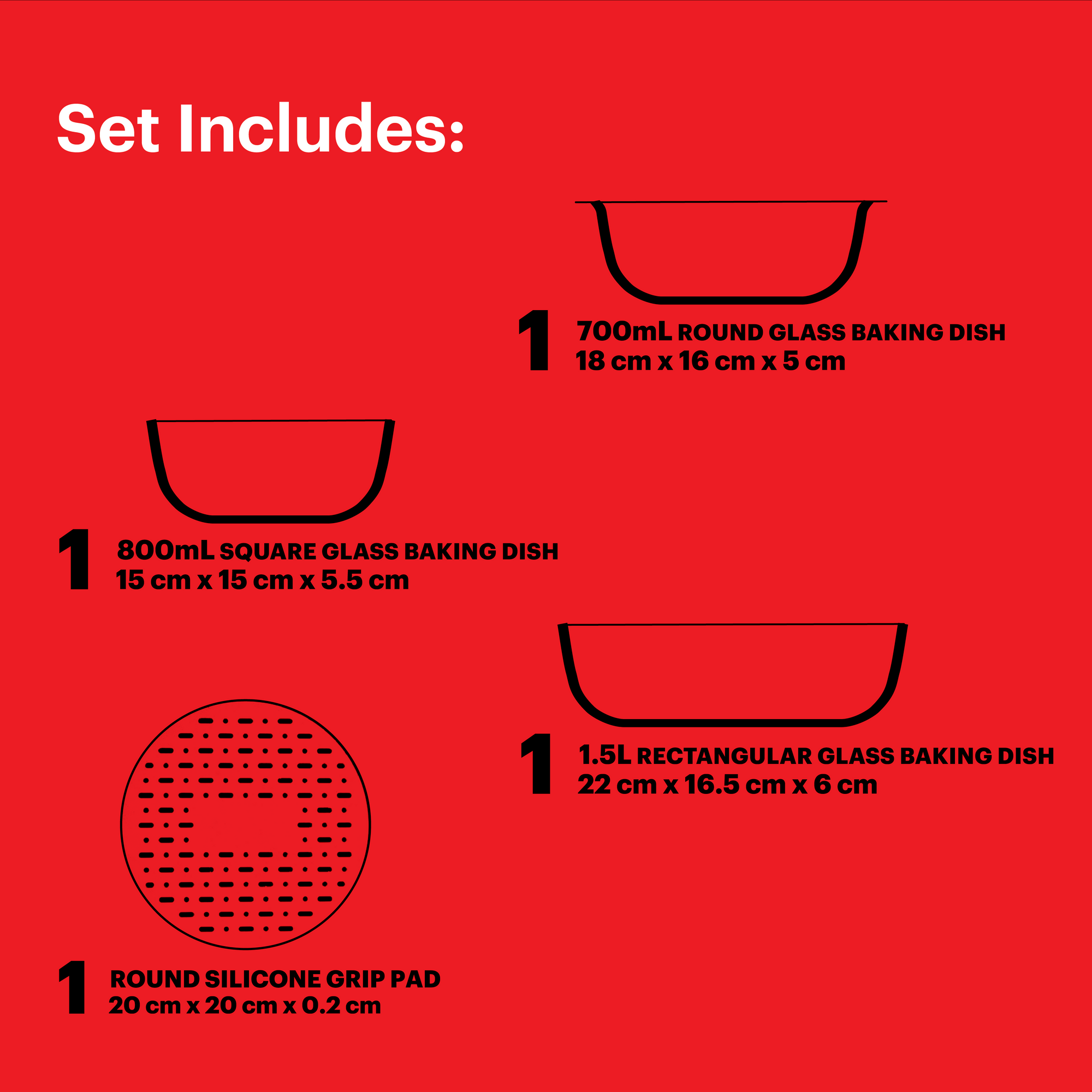 Pyrex Air Fryer Kit 3 Piece Set