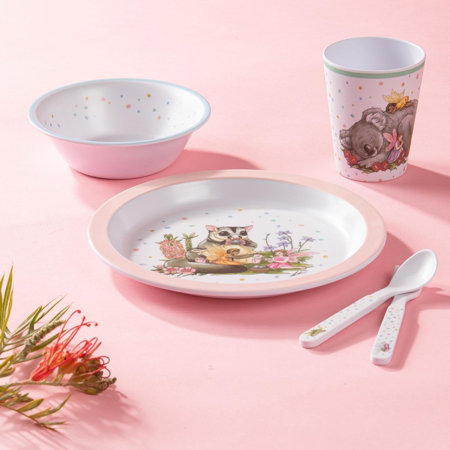 Ashdene Aussie Fairies 5 Piece Kids Dinner Set