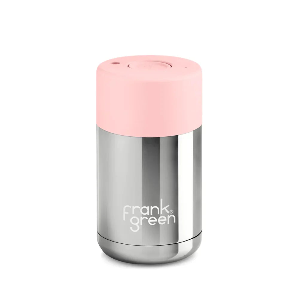 frank green 12oz Ceramic Reusable Cup - Chrome Silver/Blushed