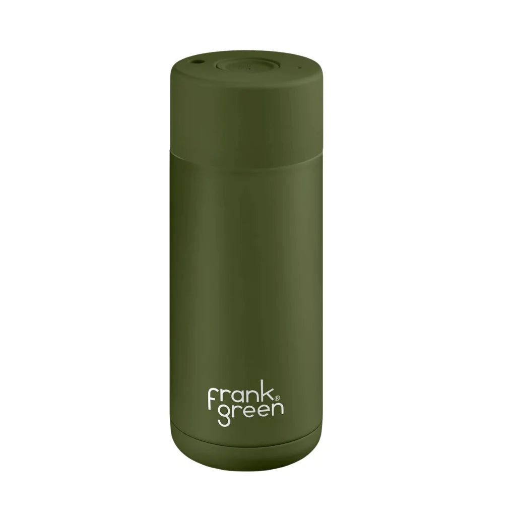 frank green 16oz Reusable Cup with Push Button Lid - Khaki