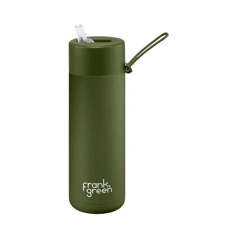 Frank Green 20oz Reusable Bottle (straw) - Khaki