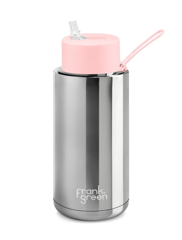 frank green 34oz Reusable Bottle with Straw Lid - Chrome Silver