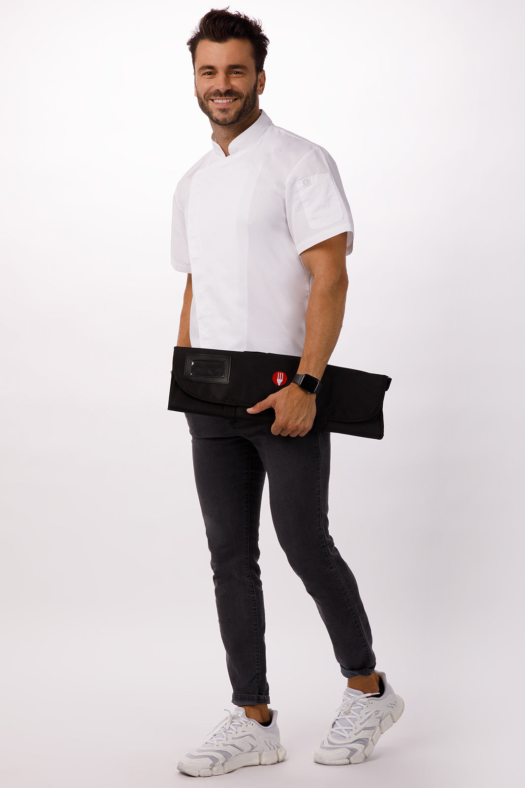 Chef Works 7 Pocket Black Knife Wrap Bag - Black