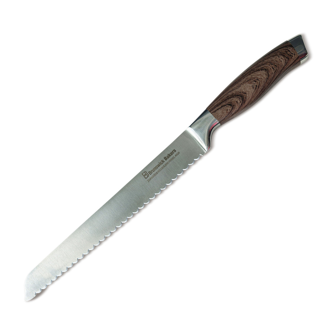 Brunswick Bakers Professional Bread Knife Dark Woodgrain Handle 23cm