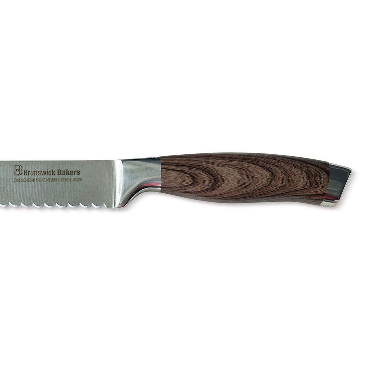 Brunswick Bakers Professional Bread Knife Dark Woodgrain Handle 23cm