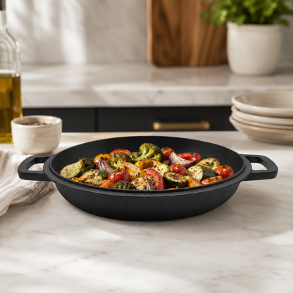 Brunswick Bakers Pre-Seasoned Cast Iron Deep Casserole 28cm