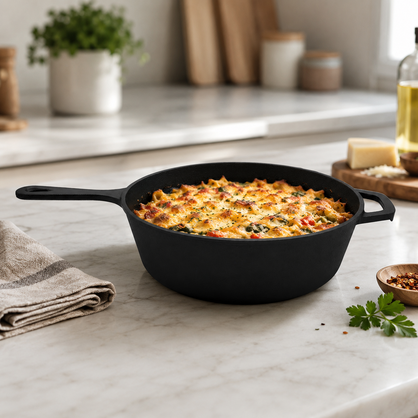 Brunswick Bakers Pre-Seasoned Cast Iron Bread Pan and Lid 26cm