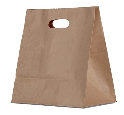 ecoware Brown Kraft Bag Die-Cut Handle (Carton of 500)