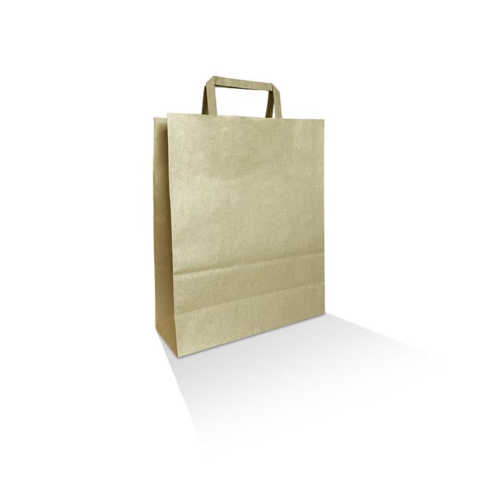 ecoware Brown Kraft Bag Flat Paper Handle X-Small (Carton of 250)