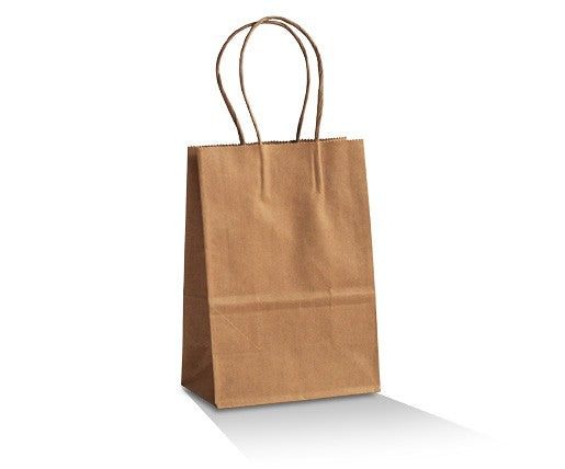 ecoware Brown Kraft Bag Twisted Paper Handle Baby (Carton of 500)