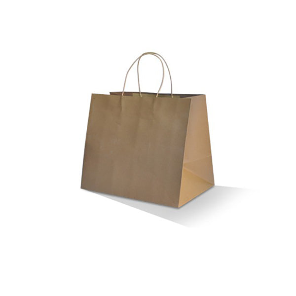 ecoware Brown Kraft Bag Twisted Paper Handle Takeaway Medium (Carton of 250)