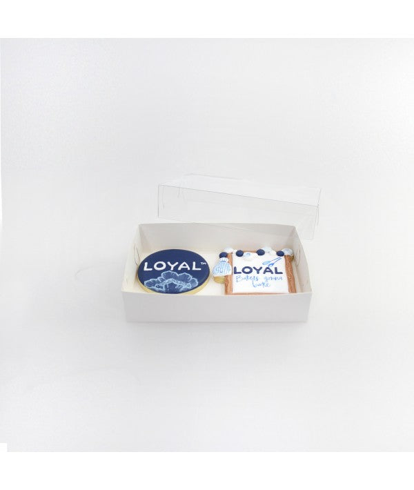 LOYAL Biscuit Box Clear Lid Rectangle Holds 2 (6.75x4.5x1.5")
