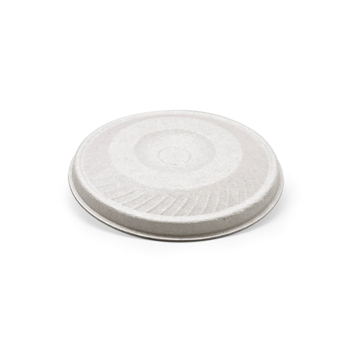 ecoware Bagasse 90mm Flat Cup Lid White (Carton of 1000)