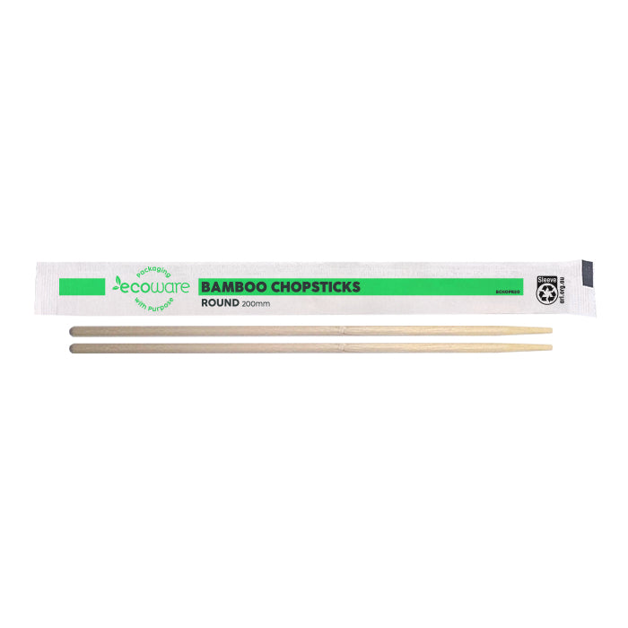 ecoware Bamboo Round Chopsticks 200mm (Carton of 3000)