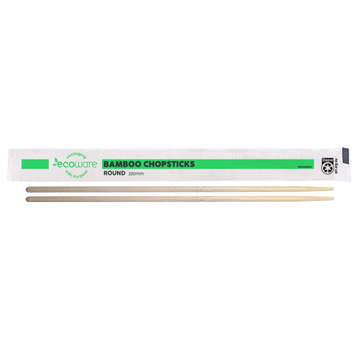 ecoware Bamboo Round Chopsticks 220mm (Carton of 3000)