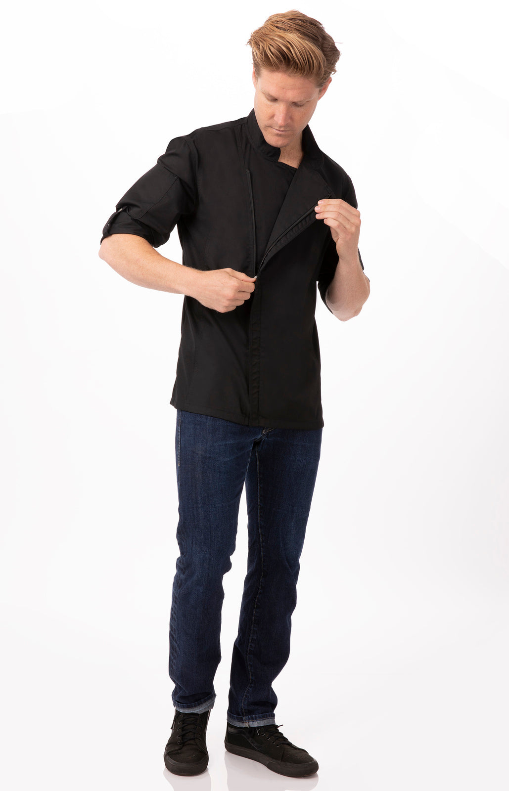 Chef Works Hartford Men's Chef Jacket - Black